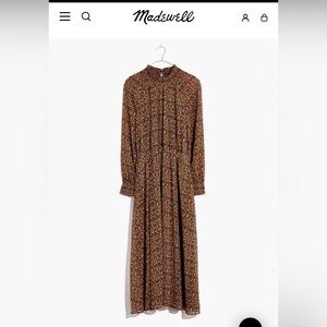Madewell (Re)sourced Georgette Smocked-Neck Midi Dress in Folktale Paisley